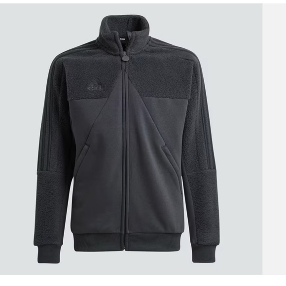 Adidas Kids Tiro Fleece Track Top Jacket Kids Carbon Colour HY4218 Medium Grey - Picture 1 of 7